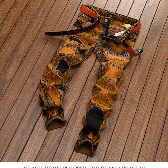 male hole retro jeans